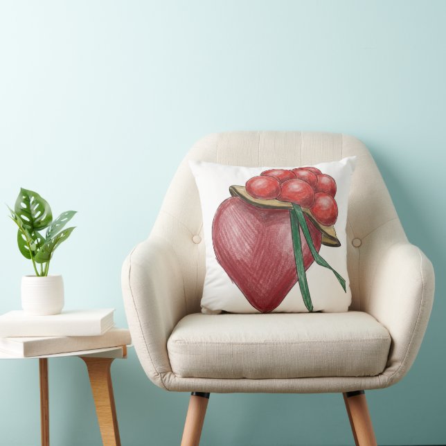 Black Forest Love Throw Pillow (Chair)