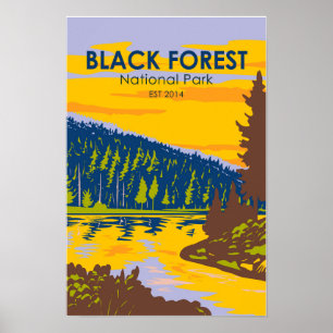Black Forest National Park Germany Vintage Poster