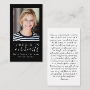 Black Forever in Our Hearts Memorial Card