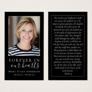 Black Forever in Our Hearts Memorial Card
