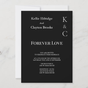 Black Forever Love Faire-part de mariage