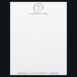 Black Fork Spoon Knife Sketch Catering Logo Letterhead<br><div class="desc">Coordinates with the FORK SPOON KNIFE SKETCH LOGO Business Card Templates by 1201AM. Luxe letterhead for your restaurant or catering business features an illustration of a spoon,  fork & knife centred in a circle and paired with your name or business name underneath. © 1201AM CREATIVE</div>