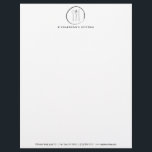 Black Fork Spoon Knife Sketch Catering Logo Letterhead<br><div class="desc">Coordinates with the FORK SPOON KNIFE SKETCH LOGO Business Card Templates by 1201AM. Luxe letterhead for your restaurant or catering business features an illustration of a spoon,  fork & knife centred in a circle and paired with your name or business name underneath. © 1201AM CREATIVE</div>