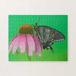 Black Form Of Eastern Tiger Swallowtail Jigsaw Puzzle