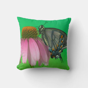 Black Form Of Eastern Tiger Swallowtail Throw Pillow