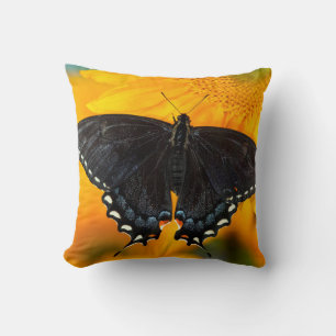 Black Form Of Eastern Tiger Throw Pillow