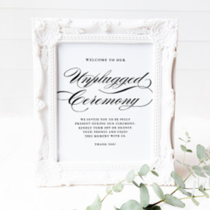 Black Formal Calligraphy Unplugged Ceremony Poster