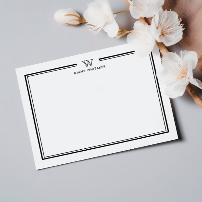 BLACK Formal Classic Family Monogram Double Frame Card (Creator Uploaded)