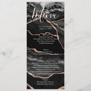 Black Formal Minimalist Fancy Luxury Wedding Menu