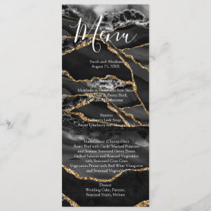 Black Formal Minimalist Fancy Luxury Wedding Menu