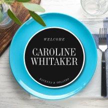 Black Formal Round Wedding Guest Place & Menu