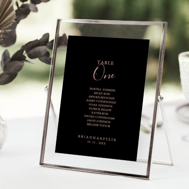 Black Formal Royal Table Number 1 Seating Chart (Creator Uploaded)