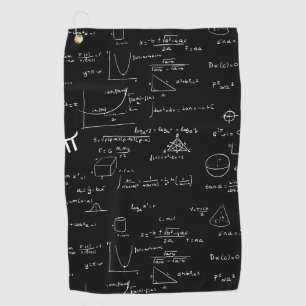 Black Formulas Equations Math  Golf Towel