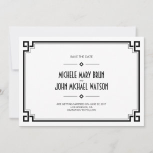 Black Frame Art Déco Blanc Enregistrer la carte Da