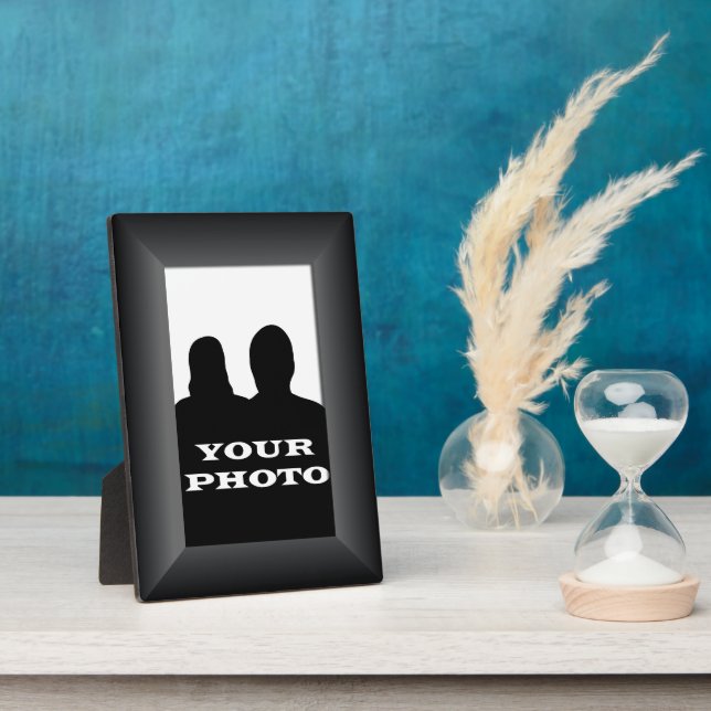 Black Frame Your Photo 5 x 7 Vertical Plaque (Side)