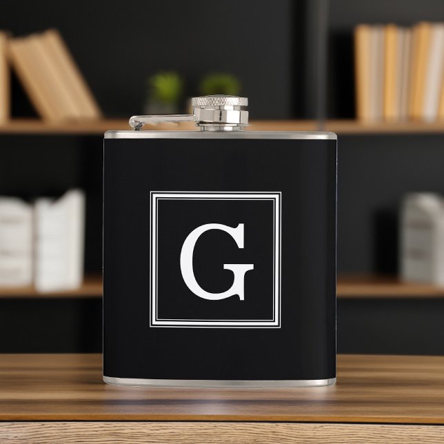 Black Framed Monogram Hip Flask (Creator Uploaded)