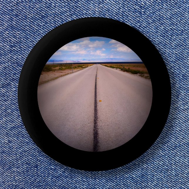 Black Framed Photo 2 Inch Round Button (Create your own black framed photo pinback button.)