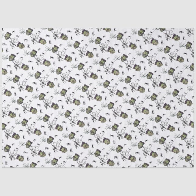 🖤 Black Frankenstein Tissue Paper 💀🎃 (Front)