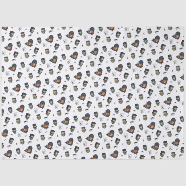 🖤 Black Frankenstein Tissue Paper 💀🎃 (Front)