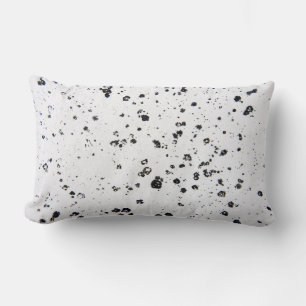 black freckles on white lumbar pillow