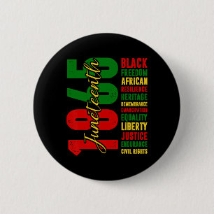 Black Freedom African Resilience Remembrance Junet 2 Inch Round Button