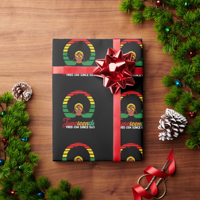 Black Freedom Free Ish Since 1865 Juneteenth  Wrapping Paper (Holiday Gift)