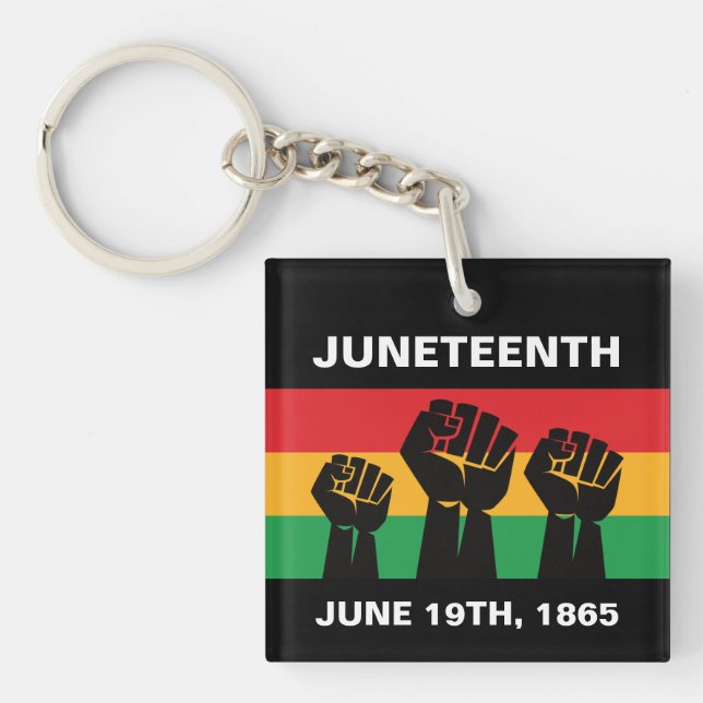Black freedom Juneteenth African American pride Keychain (Front)