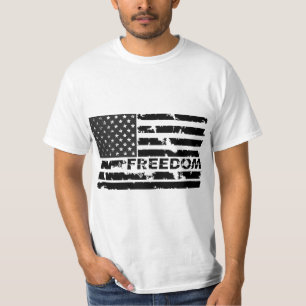 Black Freedom United States Flag T-Shirt