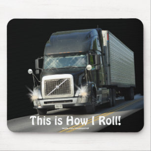 Black Freight Truck for Lorry-drivers & Kids Mouse Pad