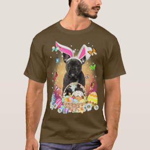 BLACK French Bulldog Bunny Easter's Day Eggs Butte T-Shirt