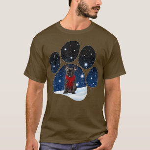 BLACK French Bulldog Christmas Winter Snow Paw T-Shirt