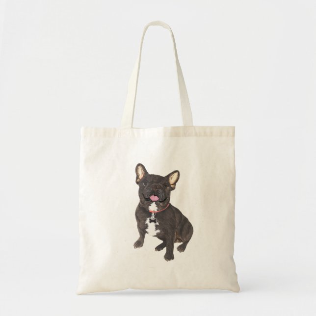 Black French Bulldog Collection Tote Bag (Front)