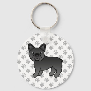 Black French Bulldog Cute Cartoon Dog Keychain