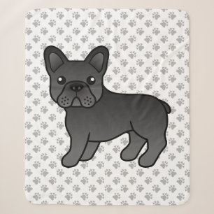 Black French Bulldog Cute Cartoon Dog Sherpa Blanket