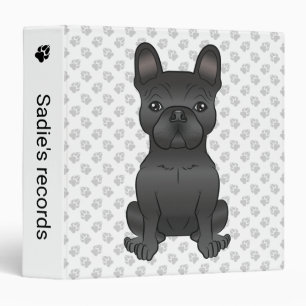 Black French Bulldog / Frenchie Cartoon Dog & Text Binder