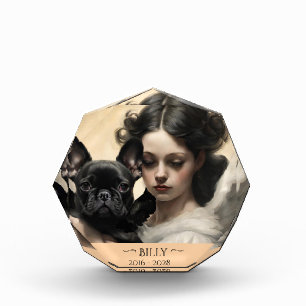 Black French Bulldog Personalized Memorial  Photo Block