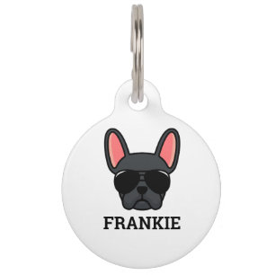Black French Bulldog Pet ID Tag