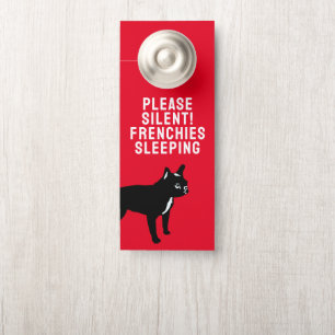 Black French Bulldog / single side print Door Hang Hanger