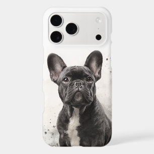 Black French Bulldog Watercolor Art