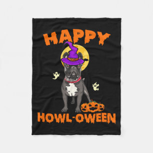 Black French Bulldog Witch Costume Dog Lover Happy Fleece Blanket