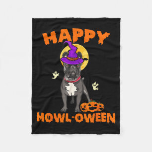 Black French Bulldog Witch Costume Dog Lover Happy Fleece Blanket