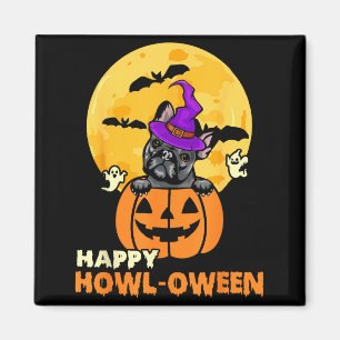 Black French Bulldog Witch Dog Lover Happy Magnet