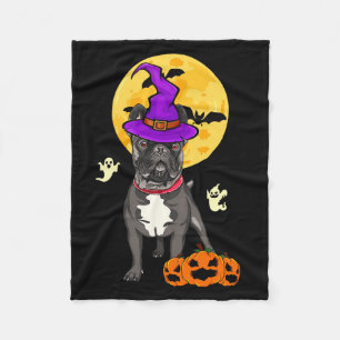 Black French Bulldog Witch Halloween Costume Dog Fleece Blanket