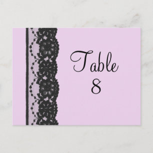 Black French Lace Table Numer Postcard