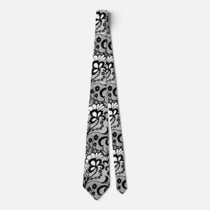 Black French Lace Tie