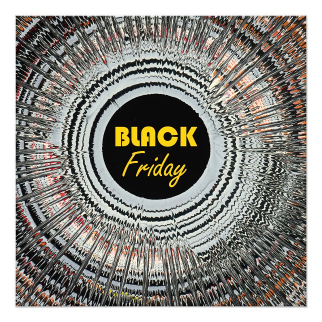 Black Friday advert with original spin art Photo Print (Front)