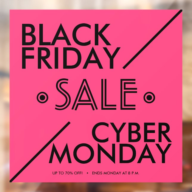 Black Friday Cyber Monday Sale Window Cling (Sheet 2)