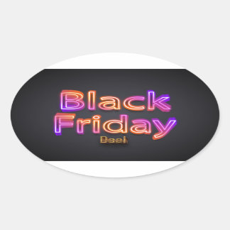 Black Friday Deal (neon/gold) Oval Sticker