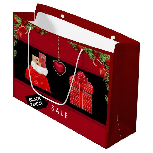 Black Friday Large Gift Bag (Front Angled)