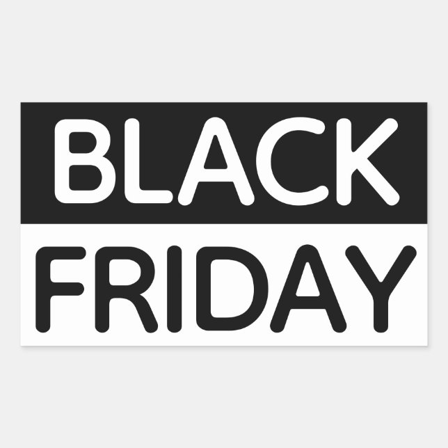 Black Friday - Modern, Minimial Black & White Sticker (Front)